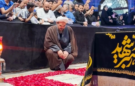 حضور حجت‌الاسلام محمدی‌گلپایگانی در رواق دارالذکر حرم مطهر رضوی