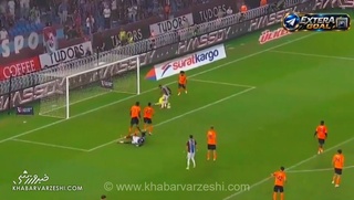 ویدیو| اولین گل محمد صلاح برای ترابزون‌اسپور روی اشتباه دروازه‌بان باشاک‌شهیر