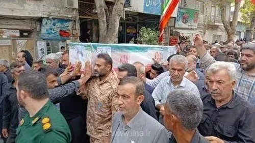 تشییع پیکر حجت الاسلام امیری، مسئول نهاد نمایندگی ولی فقیه در گروه مهندسی رزمی ۴۵ جوادالائمه (ع)
