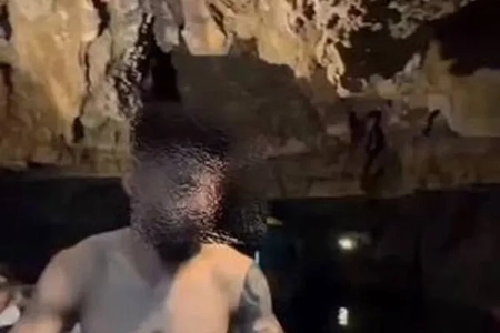 بررسی قانونی شنا کردن بلاگر در غار علیصدر همدان