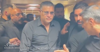 تصاویری از حضور علی دایی در مراسم ترحیم اکبر عبدی؛ اسطوره فوتبال ایران در جمع هنرمندان حاضر شد