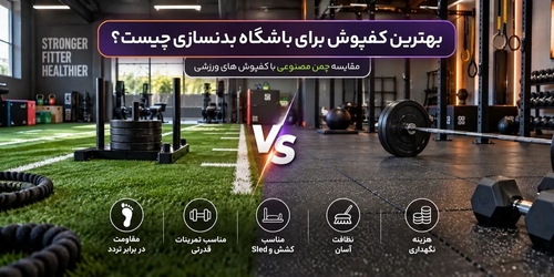 بهترین کفپوش باشگاه بدنسازی: مقایسه چمن مصنوعی، لاستیک، PVC و فوم