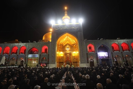 حضور فرزند ارشد رهبر شهید در مراسم چهلمین روز در حرم رضوی
