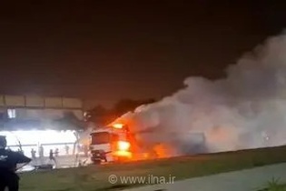 مهار آتش‌سوزی تانکر گاز در غرب زاهدان