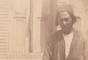 تصویر قدیمی از خان نهاوند و دخترش در سال 1260