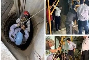 مصدومیت ۴ کارگر مقنی به دلیل کمبود اکسیژن در چاه