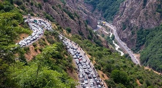 ترافیک سنگین در محورهای چالوس و آزادراه تهران-شمال