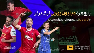 رونمایی از لیست نجومی لیگ برتر؛ ۵ بازیکن میلیون یورویی فوتبال ایران چه کسانی هستند؟